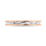 Diamond 3/8 ct. tw. Baguette Cut Anniversary Band in 14K Rose Gold, side profile view showing the band