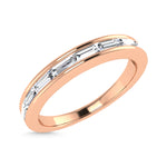 Diamond 3/8 ct. tw. Baguette Cut Anniversary Band in 14K Rose Gold, top view of the diamonds