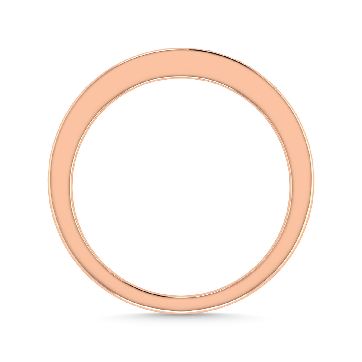 Diamond 3/8 ct. tw. Baguette Cut Anniversary Band in 14K Rose Gold, close-up of the diamond setting