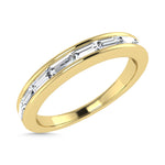 Diamond 3/8 ct. tw. Baguette Cut Anniversary Band in 14K Yellow Gold, side profile view showing the band