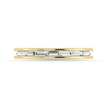 Diamond 3/8 ct. tw. Baguette Cut Anniversary Band in 14K Yellow Gold, top view of the diamonds