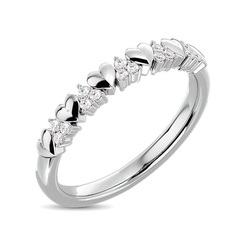 Diamond 1/10 Ct.tw Heart Stackable Ring in 10K White Gold