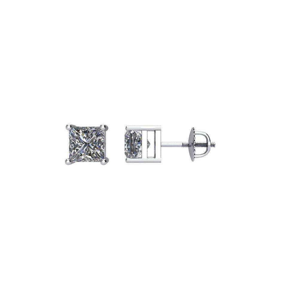 1 CTW Natural Diamond Stud Earrings 14kt White Gold - Picasso Gold & Diamond Jewelry