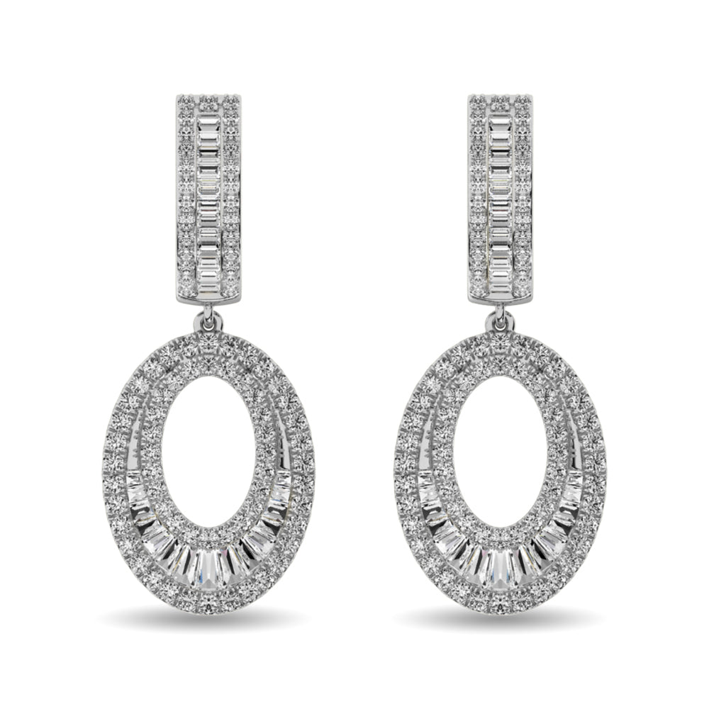 Diamond 1 Ct.Tw. Hoop Earrings in 14K White Gold  Picasso Gold & Diamond Jewelry
