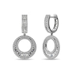 Earrings Diamond 1 Ct.Tw. Round and Baguette Hoop Earrings in 14K White Gold Diamond 1 Ct.Tw. Round and Baguette Hoop Earrings in 14K White Gold 62882W