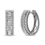 Diamond 1/2 Ct.Tw. Hoop Earrings in 14K White Gold  Picasso Gold & Diamond Jewelry