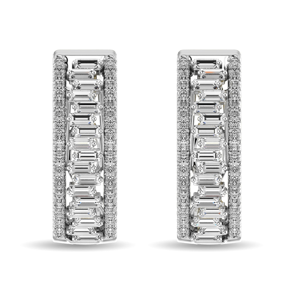 Diamond 1/2 Ct.Tw. Hoop Earrings in 14K White Gold  Picasso Gold & Diamond Jewelry