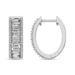 Diamond 1/2 Ct.Tw. Hoop Earrings in 14K White Gold  Picasso Gold & Diamond Jewelry