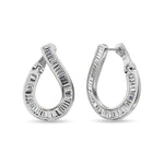 Diamond 1 1/2 Ct.Tw. Baguette Hoop Earrings in 14K White Gold  Picasso Gold & Diamond Jewelry