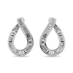 Diamond 1 1/2 Ct.Tw. Baguette Hoop Earrings in 14K White Gold  Picasso Gold & Diamond Jewelry