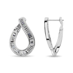 Diamond 1 1/2 Ct.Tw. Baguette Hoop Earrings in 14K White Gold  Picasso Gold & Diamond Jewelry