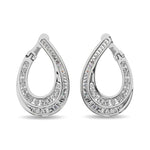 Diamond 1 Ct.Tw. Round and Baguette Hoop Earrings in 14K White Gold  Picasso Gold & Diamond Jewelry