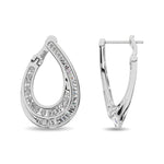 Diamond 1 Ct.Tw. Round and Baguette Hoop Earrings in 14K White Gold  Picasso Gold & Diamond Jewelry