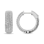 Diamond 2 1/8 Ct.tw Hoop Earrings in 14K White Gold  Picasso Gold & Diamond Jewelry