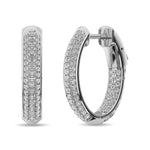Earrings Diamond 1 Ct.tw Hoop Earrings in 14K White Gold Diamond 1 Ct.tw Hoop Earrings in 14K White Gold 62938W