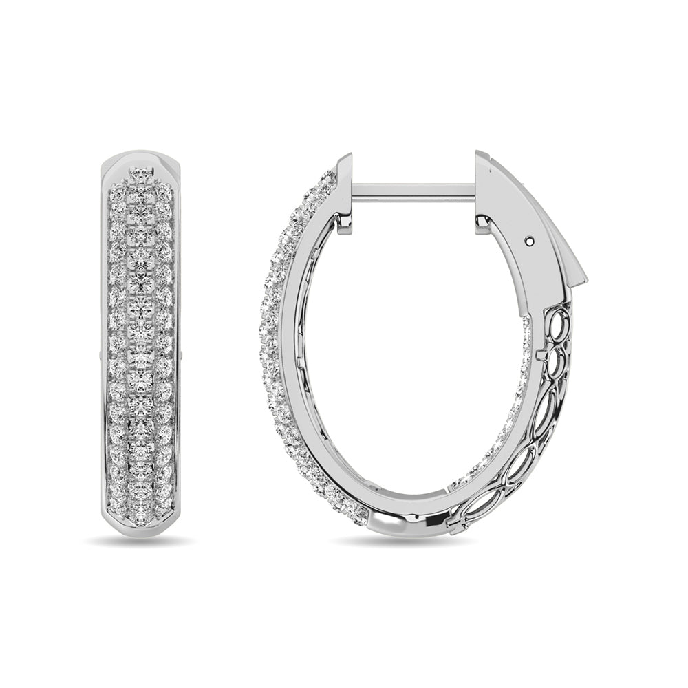 Earrings Diamond 1 Ct.tw Hoop Earrings in 14K White Gold Diamond 1 Ct.tw Hoop Earrings in 14K White Gold 62938W