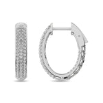 Earrings Diamond 1 Ct.tw Hoop Earrings in 14K White Gold Diamond 1 Ct.tw Hoop Earrings in 14K White Gold 62938W