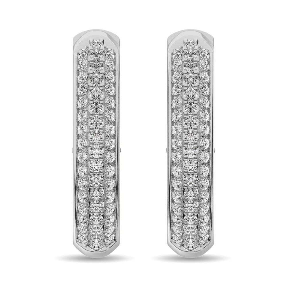 Earrings Diamond 1 Ct.tw Hoop Earrings in 14K White Gold Diamond 1 Ct.tw Hoop Earrings in 14K White Gold 62938W