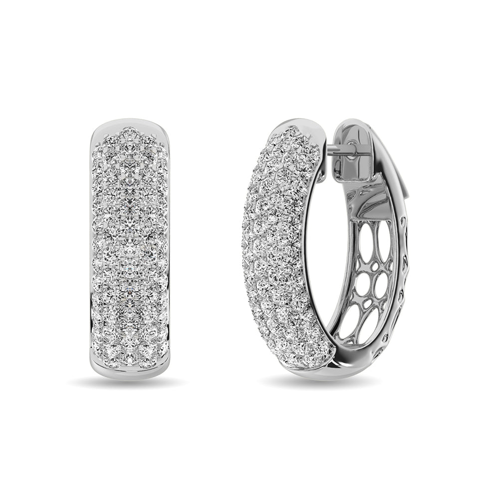 Earrings Diamond 2 1/10 Ct.tw Hoop Earrings in 14K White Gold Diamond 2 1/10 Ct.tw Hoop Earrings in 14K White Gold 62941W