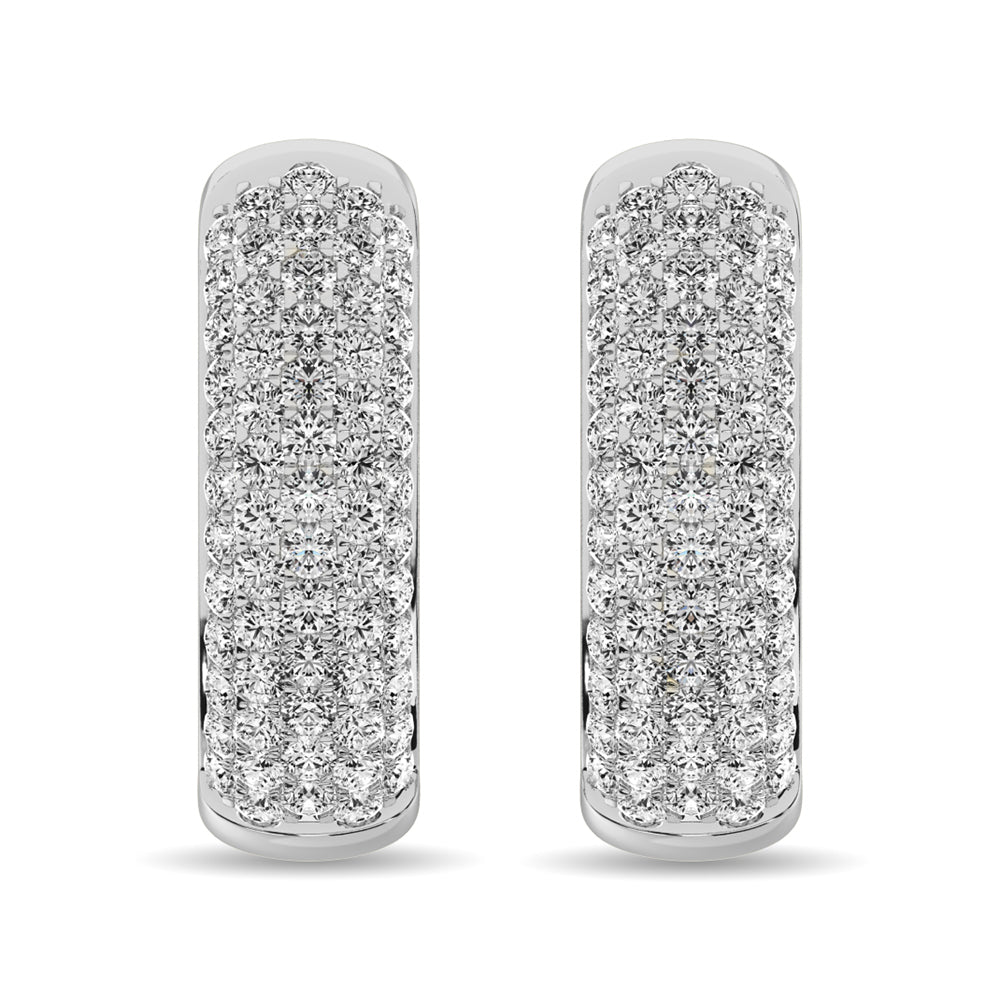 Earrings Diamond 2 1/10 Ct.tw Hoop Earrings in 14K White Gold Diamond 2 1/10 Ct.tw Hoop Earrings in 14K White Gold 62941W