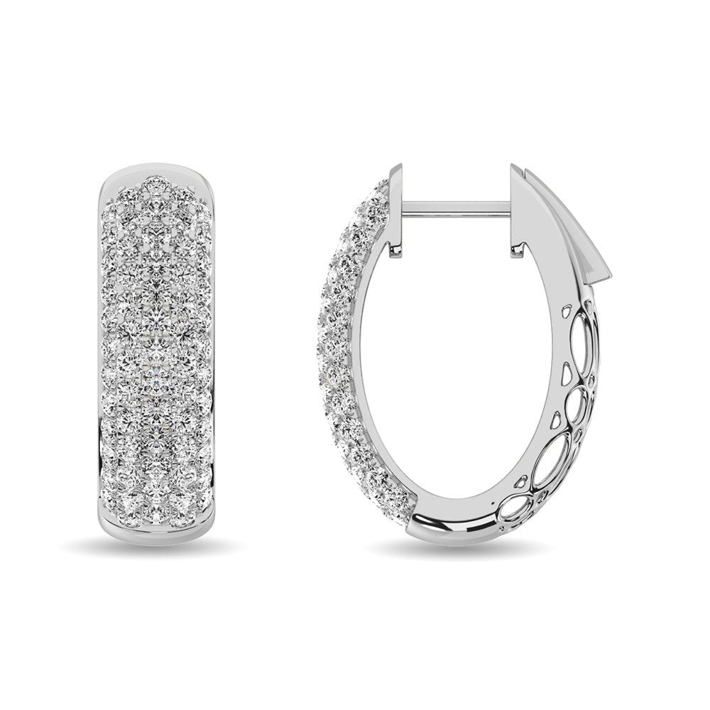 Earrings Diamond 2 1/10 Ct.tw Hoop Earrings in 14K White Gold Diamond 2 1/10 Ct.tw Hoop Earrings in 14K White Gold 62941W