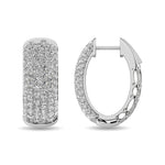 Diamond 3 1/10 Ct.tw Hoop Earrings in 14K White Gold  Picasso Gold & Diamond Jewelry