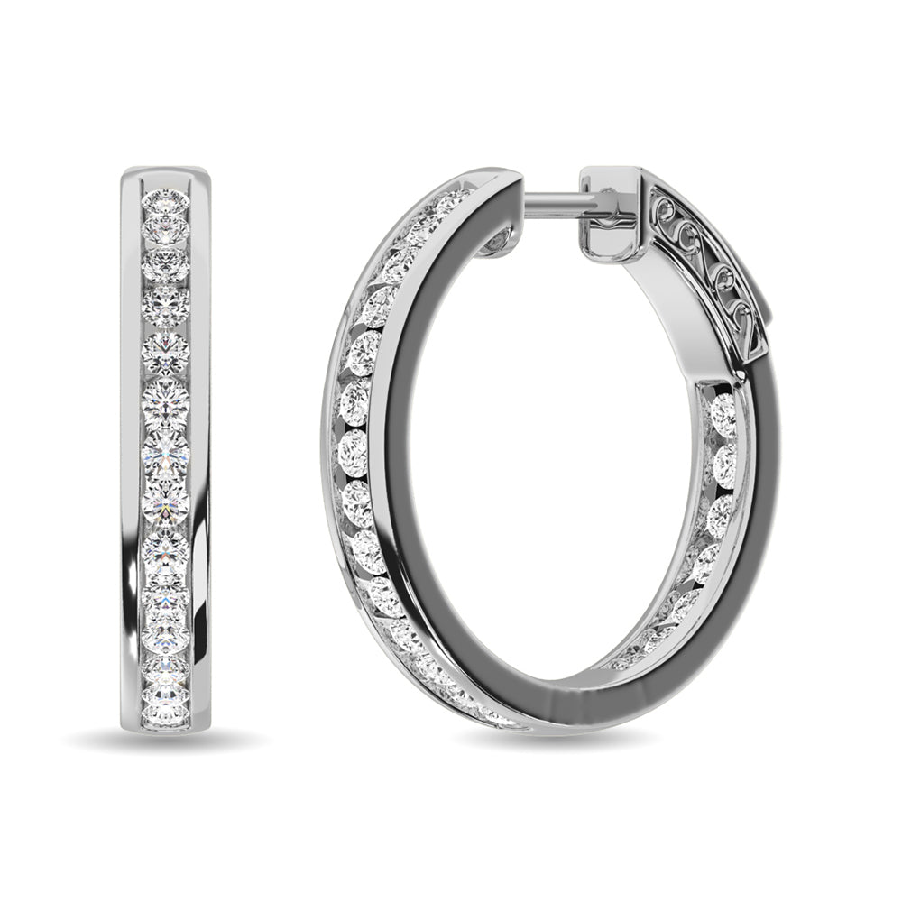 Earrings Diamond 2 Ct.tw Hoop Earrings in 14K White Gold Diamond 2 Ct.tw Hoop Earrings in 14K White Gold 62943W-A1