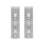 Diamond 1 Ct.Tw. Round and Baguette Hoop Earrings in 14K White Gold  Picasso Gold & Diamond Jewelry