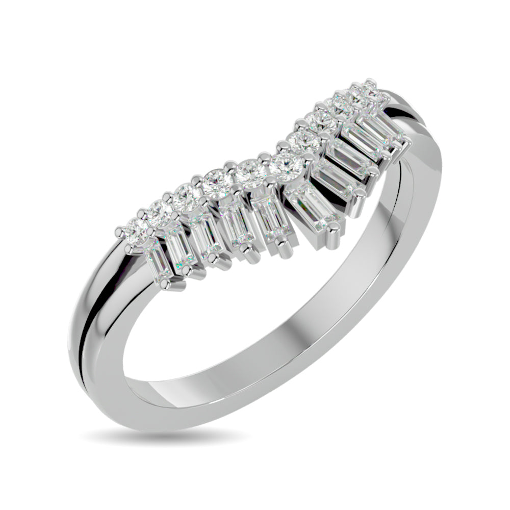 Diamond 1/3 Ct.tw Chevron Band in 10K White Gold