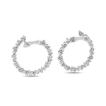 Diamond 3/4 Ct.Tw. Straight Baguette Hoop Earrings in 14K White Gold  Picasso Gold & Diamond Jewelry