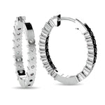 Diamond 3/8 Ct.tw Hoop Earrings in 10K White Gold  Picasso Gold & Diamond Jewelry