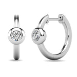 Diamond 1/10 Ct.tw Bezel Set Earrings in 10K White Gold  Picasso Gold & Diamond Jewelry