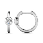 Diamond 1/10 Ct.tw Bezel Set Earrings in 10K White Gold  Picasso Gold & Diamond Jewelry