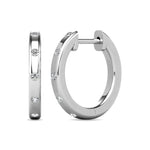 Diamond 1/10 Ct.tw Hoop Earrings in 10K White Gold  Picasso Gold & Diamond Jewelry