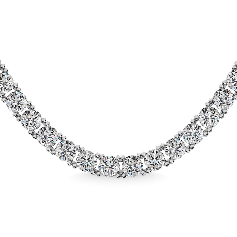 Sterling Silver 3/8 Ct.Tw. Graduated Diamond Tennis Necklace - 16 Inch  Picasso Gold & Diamond Jewelry