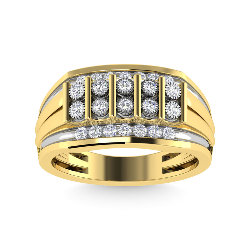 Diamond 1/2 Ct.Tw. Mens Fashion Ring in 10K Yellow Gold