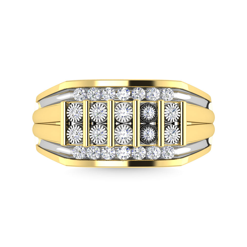 Diamond 1/2 Ct.Tw. Mens Fashion Ring in 10K Yellow Gold
