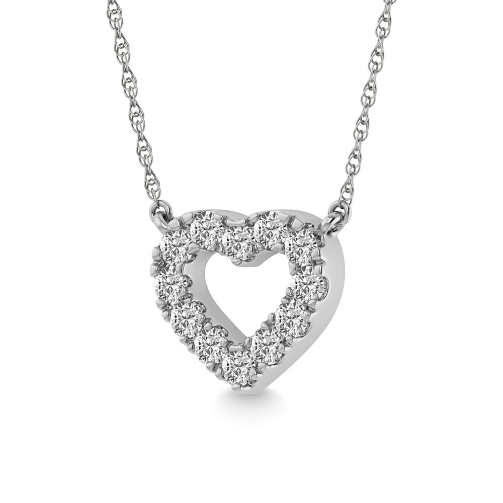 Diamond 1/20 Ct.Tw. Heart Pendant in 10K White Gold