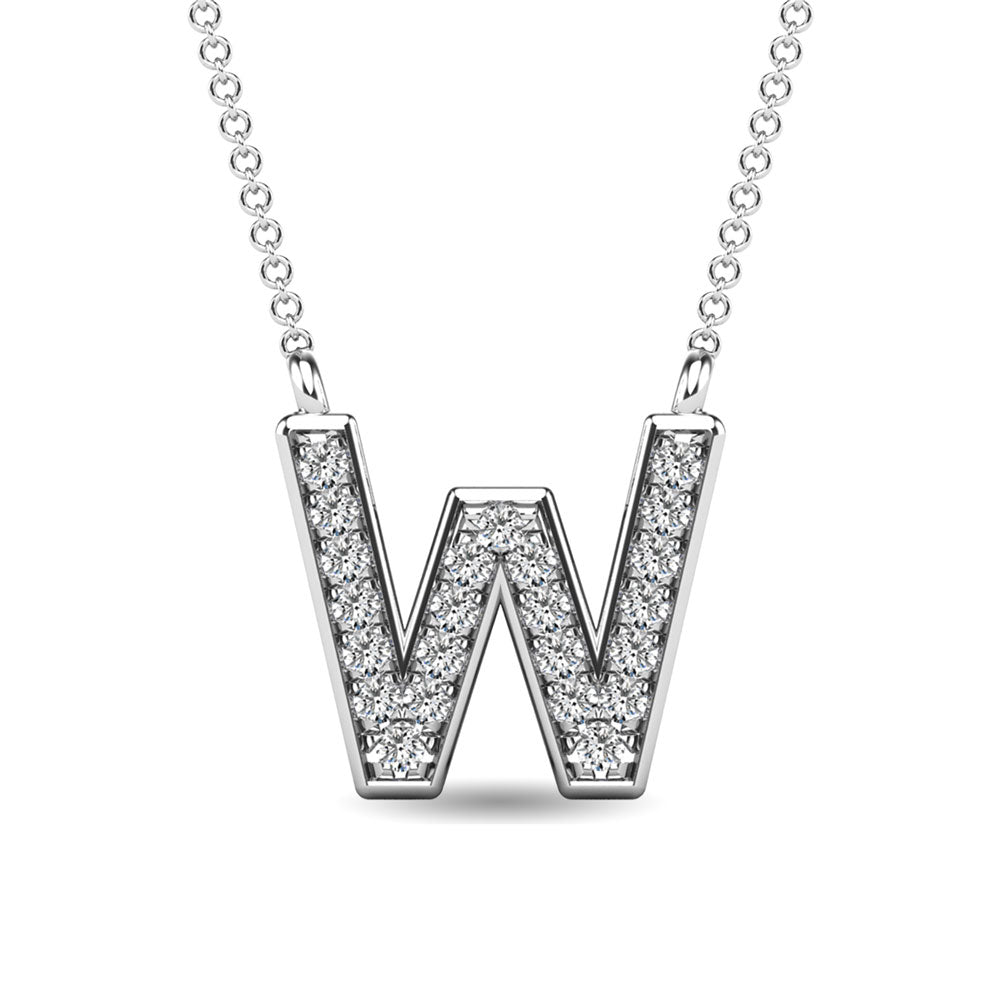 Diamond 1/20 Ct.Tw. Letter W Pendant in 10K White Gold