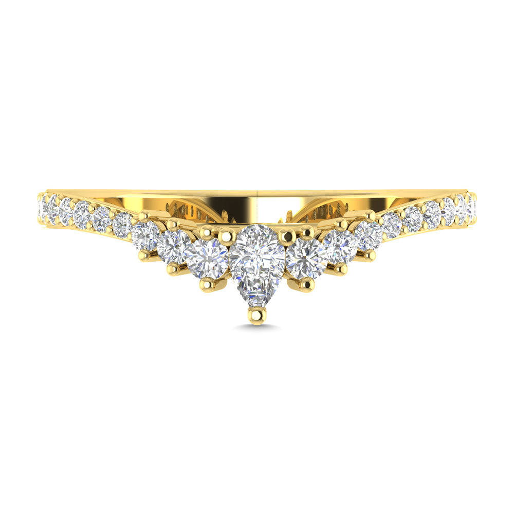 Diamond 1/3 ct. tw. Anniversary Band in 14K Yellow Gold, side profile view showing the band