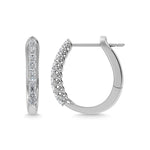 Diamond 1/4 Ct.Tw. Hoop Earrings in 14K White Gold  Picasso Gold & Diamond Jewelry