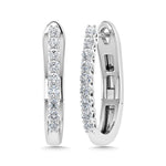 Diamond 1/4 Ct.Tw. Hoop Earrings in 14K White Gold  Picasso Gold & Diamond Jewelry