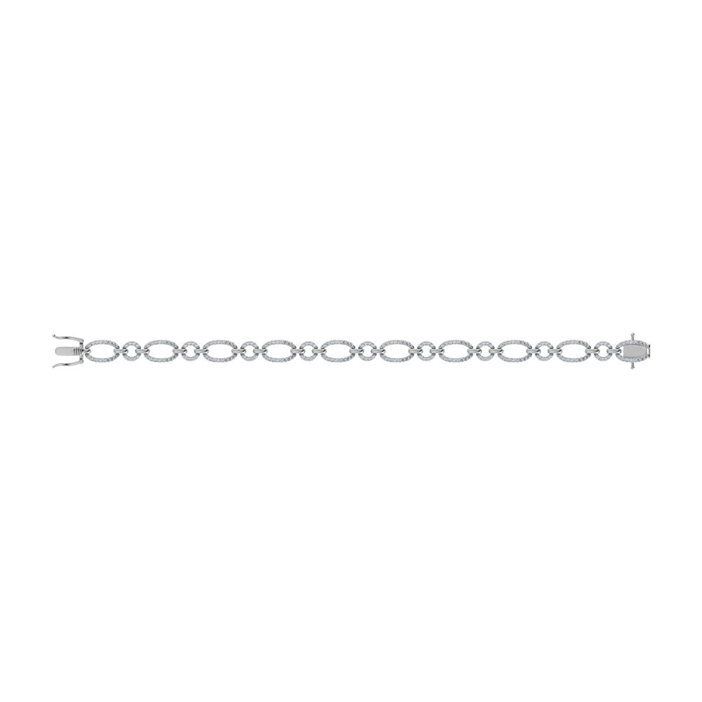 Diamond 1 5/8 Ct.Tw. Cuban Fashion Bracelets in 14K White Gold
