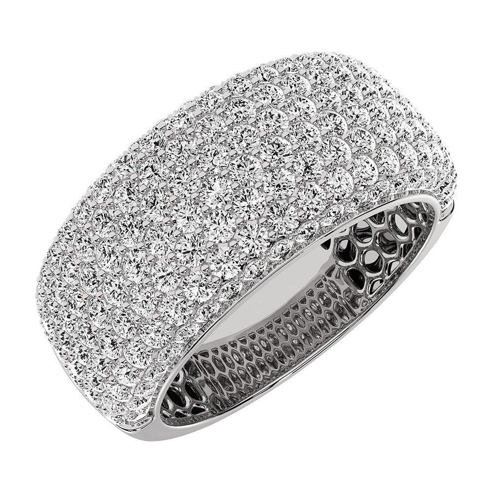 14K White Gold 1/2 Ct.Tw. Diamond Pave Set Mens Band