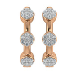 Earrings Diamond 1/5 Ct.Tw. Cluster Hoop Earrings in 10K Rose Gold Diamond 1/5 Ct.Tw. Cluster Hoop Earrings in 10K Rose Gold 63892P-E