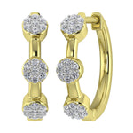 Diamond 1/5 Ct.Tw. Cluster Hoop Earrings in 10K Yellow Gold  Picasso Gold & Diamond Jewelry