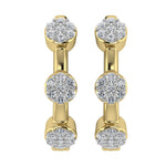 Diamond 1/5 Ct.Tw. Cluster Hoop Earrings in 10K Yellow Gold  Picasso Gold & Diamond Jewelry