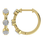 Diamond 1/5 Ct.Tw. Cluster Hoop Earrings in 10K Yellow Gold  Picasso Gold & Diamond Jewelry