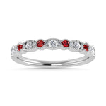 Diamond 1/4 ct. tw. And Ruby Band in 14K White Gold | Picasso Gold & Diamond