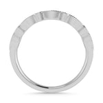 Diamond 1/4 ct. tw. And Ruby Band in 14K White Gold, close-up of the diamond setting